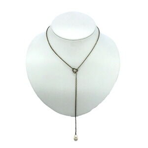 Tiffany Co Open Heart Lariat Necklace silver